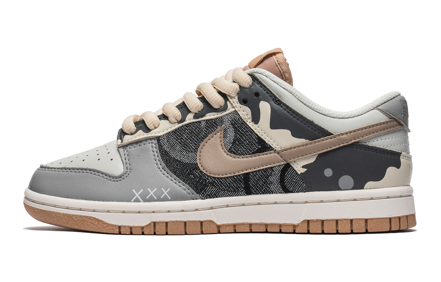 

Кроссовки для скейтбординга Dunk женские с низким верхом серые/коричневые Nike