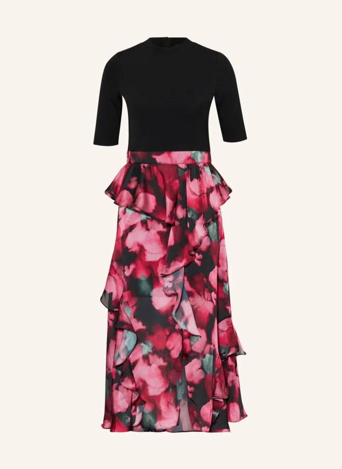 

Платье darciia из микса материалов с воланами Ted Baker, черный