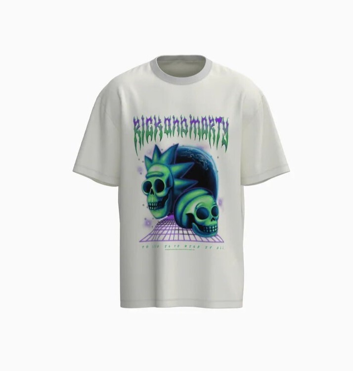 

Футболка Bershka Rick & Morty boxy fit short sleeve, белый