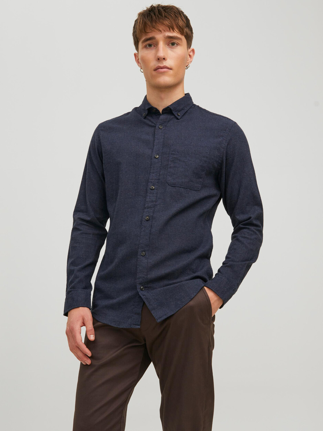 

Рубашка Jack & Jones Twill Langarm Shacket JJECLASSIC, темно синий