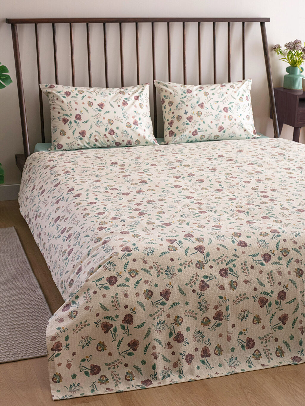 

Хлопковый комплект из двойного пике с цветочным узором LCW Home