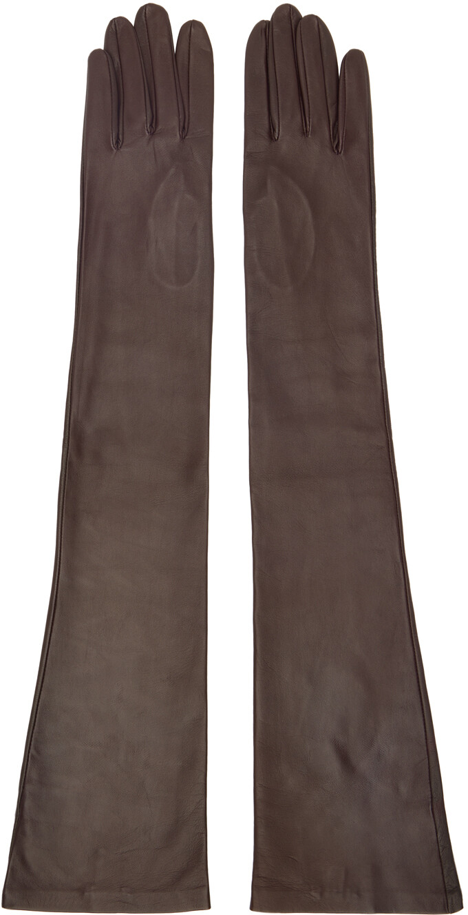 

Бордовые длинные перчатки Jil Sander