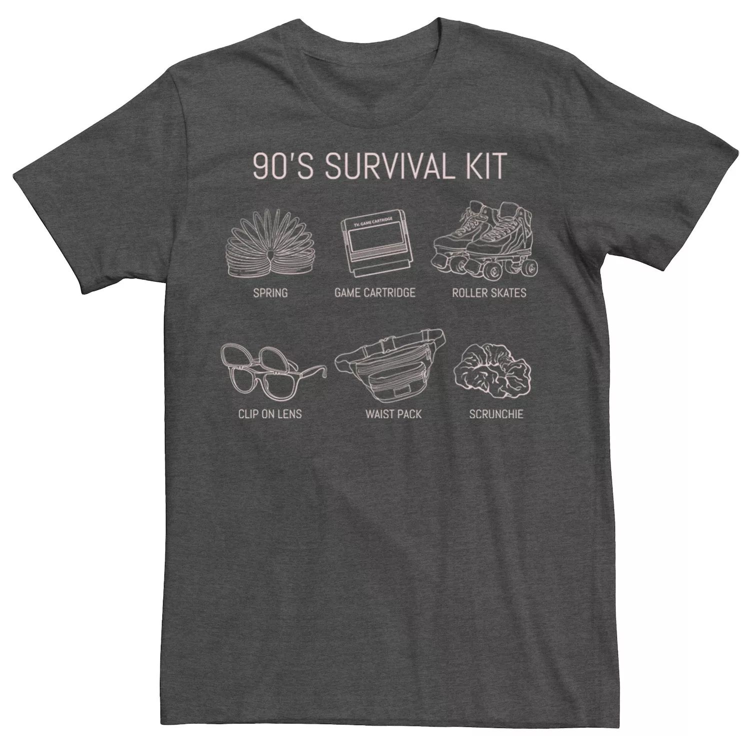

Мужская футболка для выживания в стиле 90-х с коллажем и эскизом Licensed Character