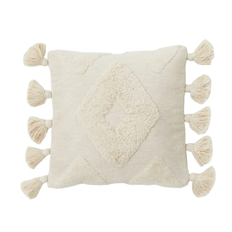 

Чехол для декоративной подушки H&M Home with Tassels, светло-бежевый