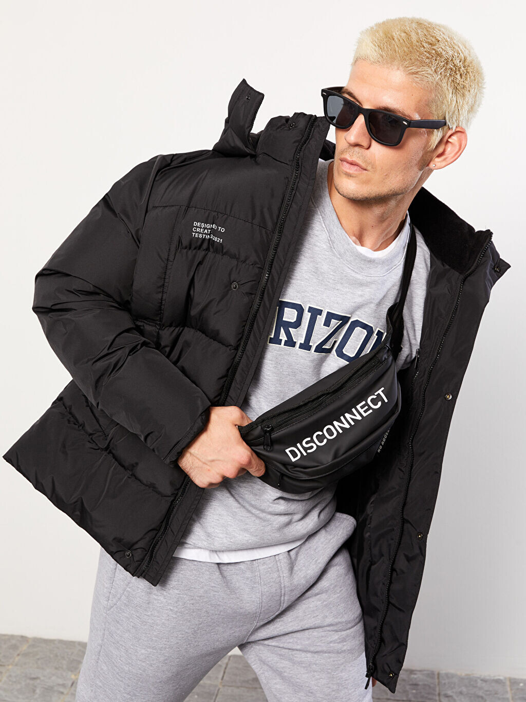 

Мужская поясная сумка с буквенным принтом LCW Accessories