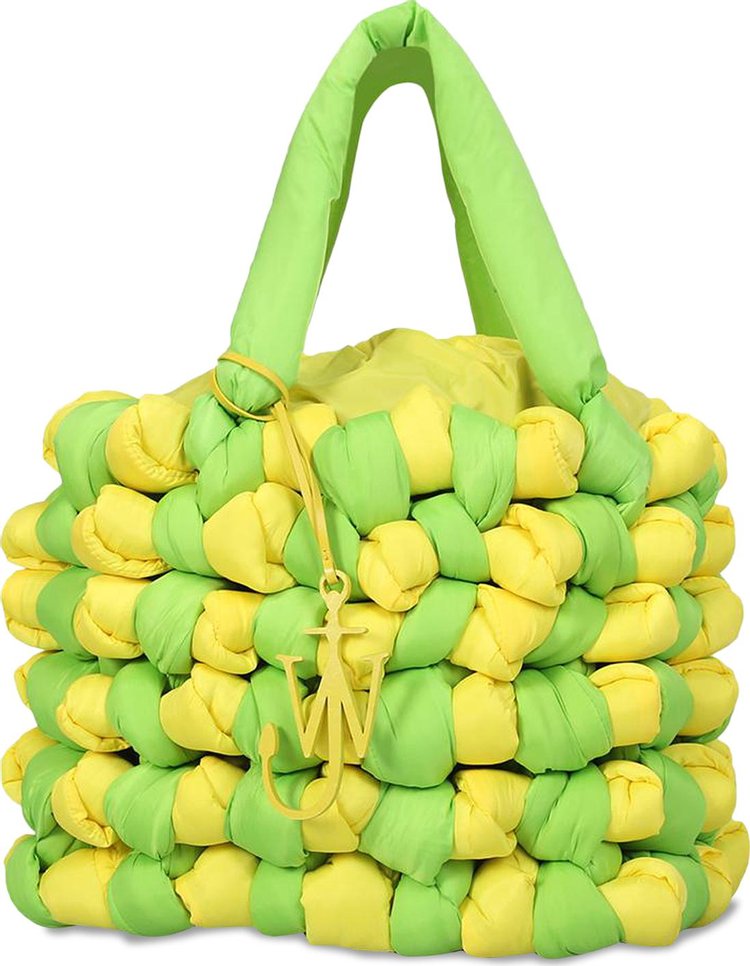 Сумка JW Anderson Large Knotted Tote Bag Green/Yellow, зеленый