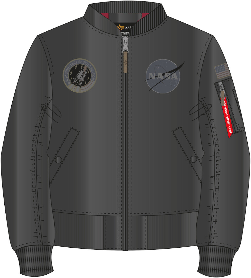 

Куртка Alpha Industries MA-1 VF NASA Battlewash, Серый