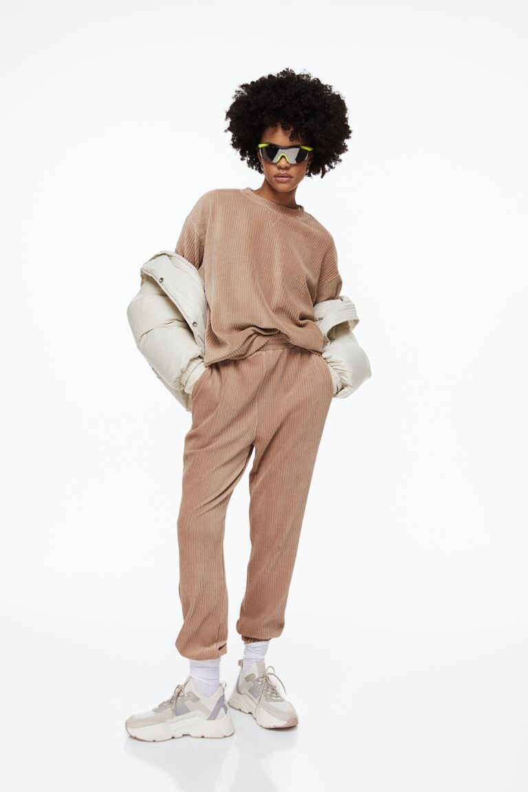 

Велюровые джоггеры H&M, бежевый