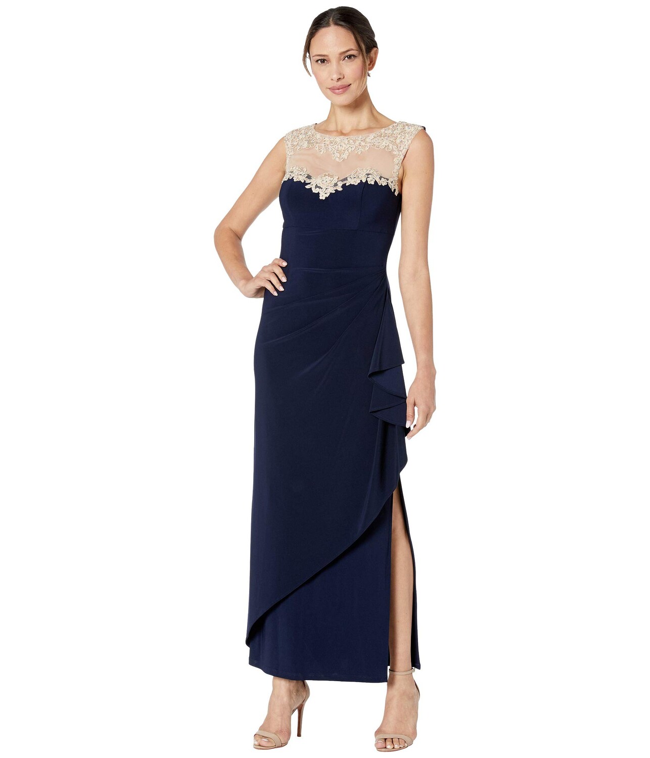 

Платье Alex Evenings, Petite Long Sleeveless Dress with Sweetheart Neckline
