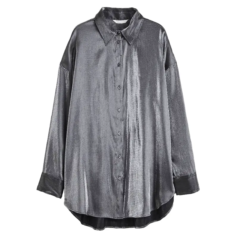 

Блузка H&M Oversized, серебряный