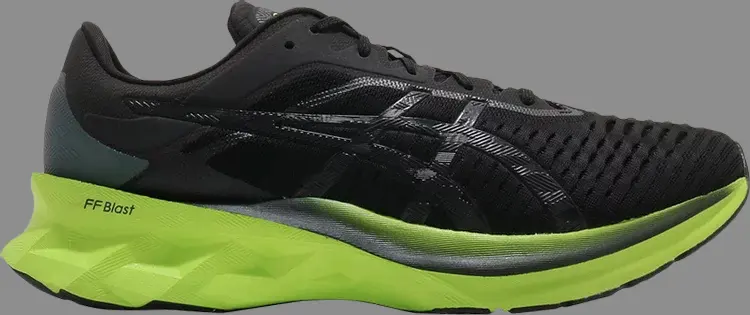 

Кроссовки novablast 'black lime zest' Asics, черный