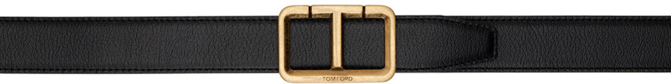 

Черный ремень с засечками TOM FORD