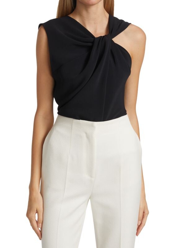 

Топ Halston Valencia из крепа, черный