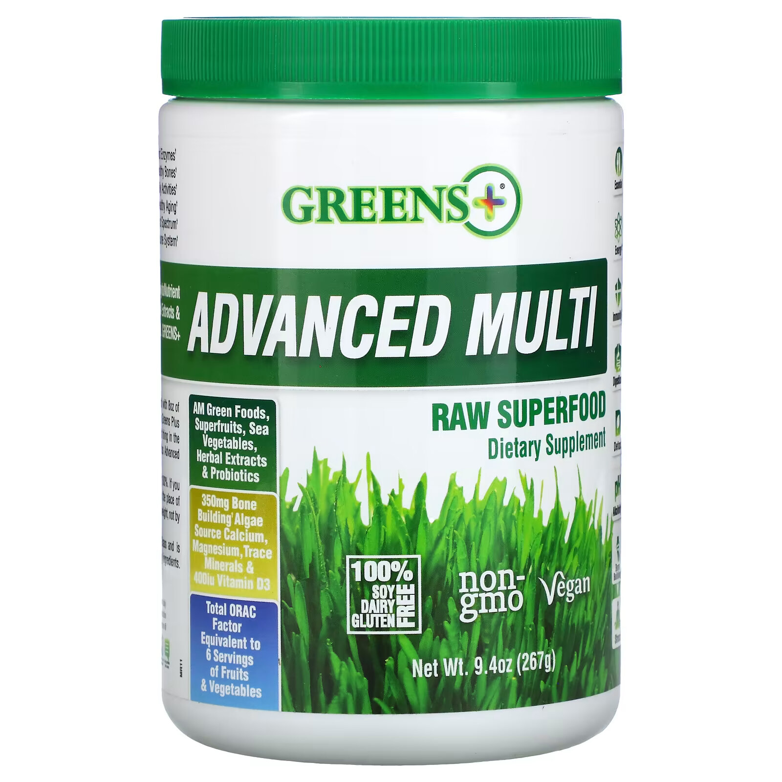 Greens Plus, усовершенствованные суперфуды из необработанных продуктов, 267 г (9,4 унции) greens plus усовершенствованные суперфуды из необработанных продуктов 267 г 9 4 унции