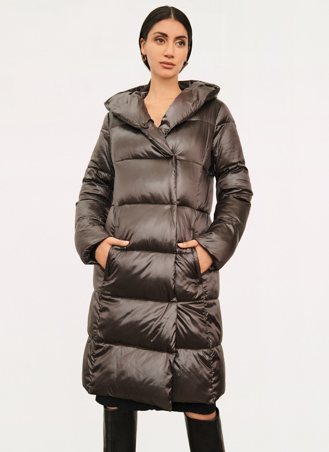 

Куртка пуховая с капюшоном Donna Karan, Серый