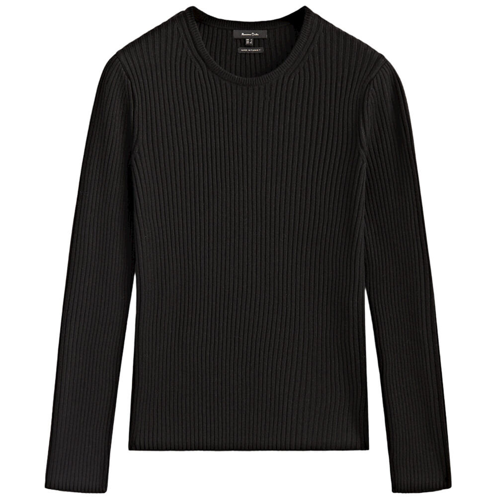 

Свитер Massimo Dutti Crew Neck Ribbed, черный