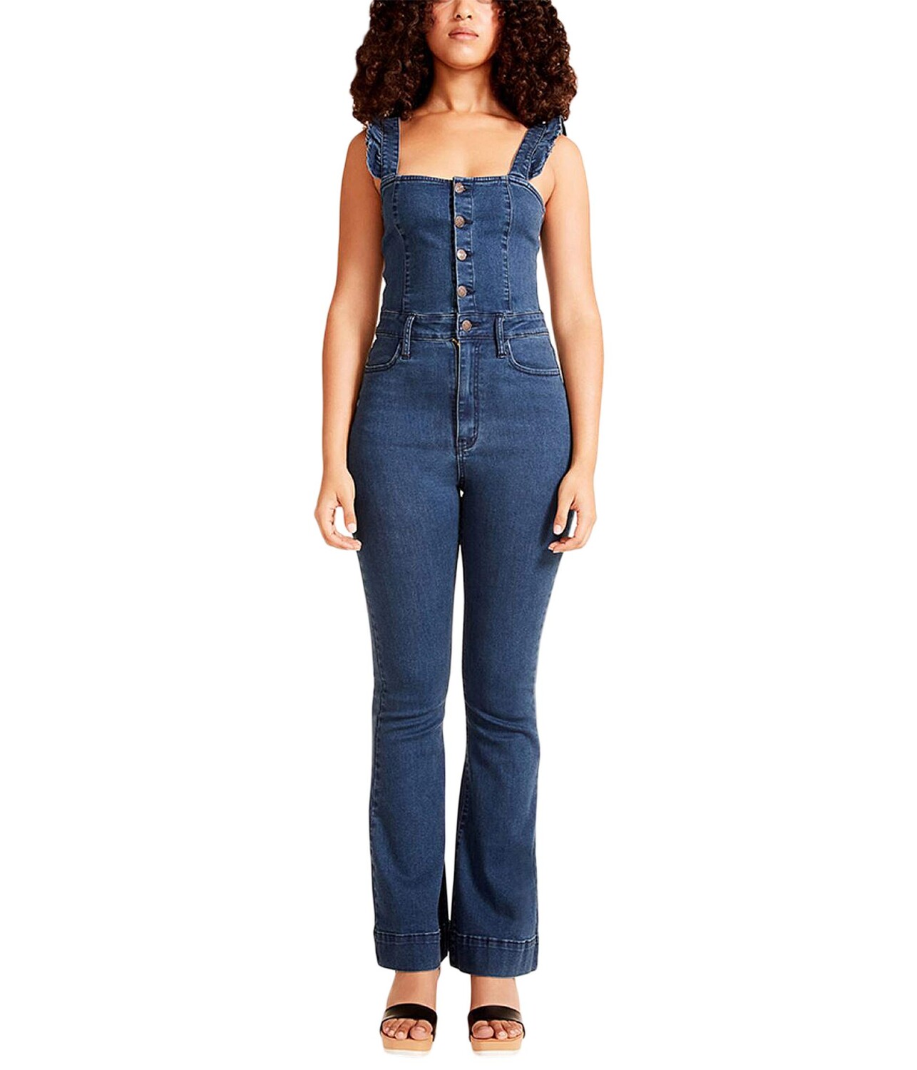 

Расклешенные брюки Madden Girl, Ruffle Strap Overalls
