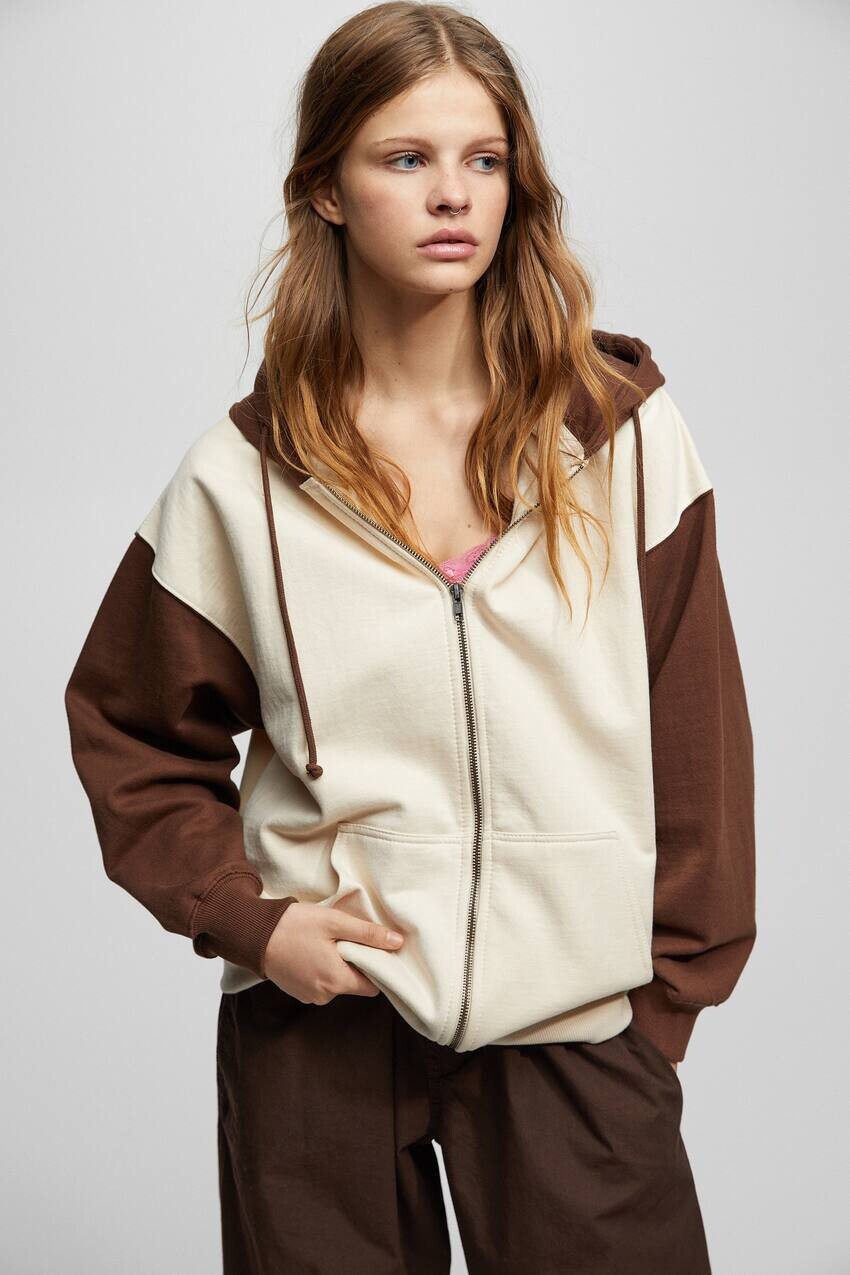 

Толстовка с молнией Pull&Bear, экрю