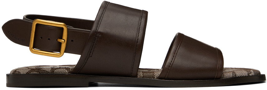 

Коричневые сандалии с двумя ремешками Coach 1941