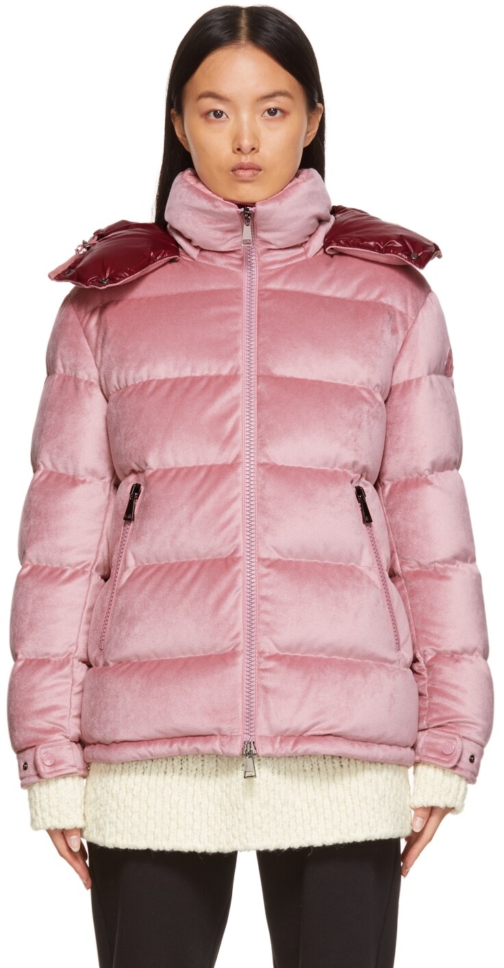 

Пуховая бархатная куртка Holostee Moncler, Розовый