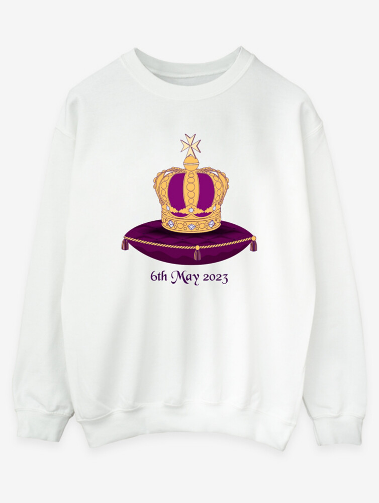 

Белая толстовка для взрослых NW2 The Coronation Crown George., белый