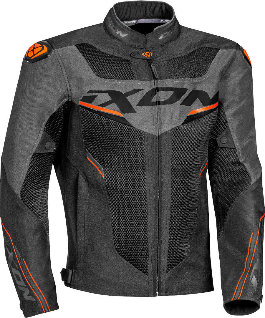 Куртка Ixon Draco для мотоцикла Текстильная, черно-серо-оранжевая