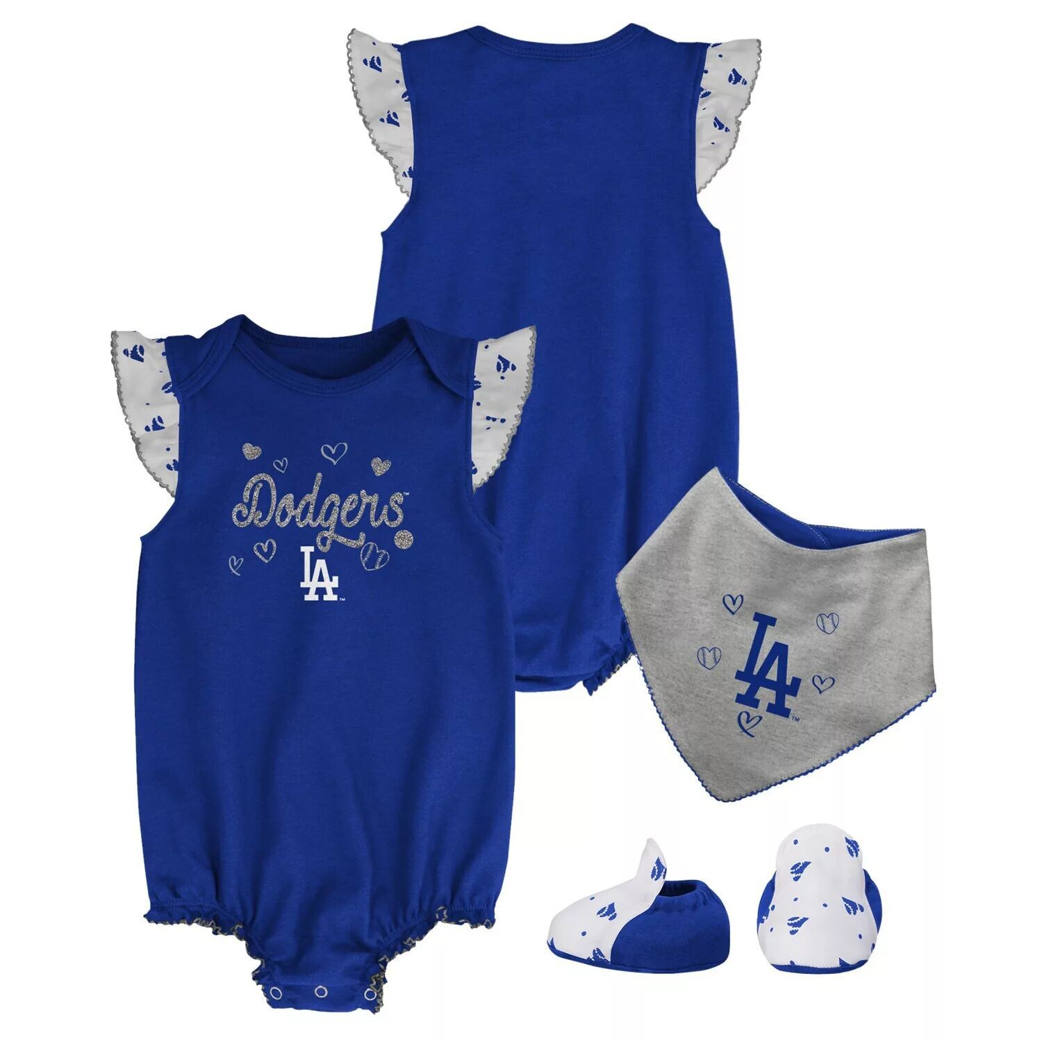 

Комплект из трех частей боди Royal Los Angeles Dodgers для новорожденных и младенцев, нагрудник и пинетки Outerstuff