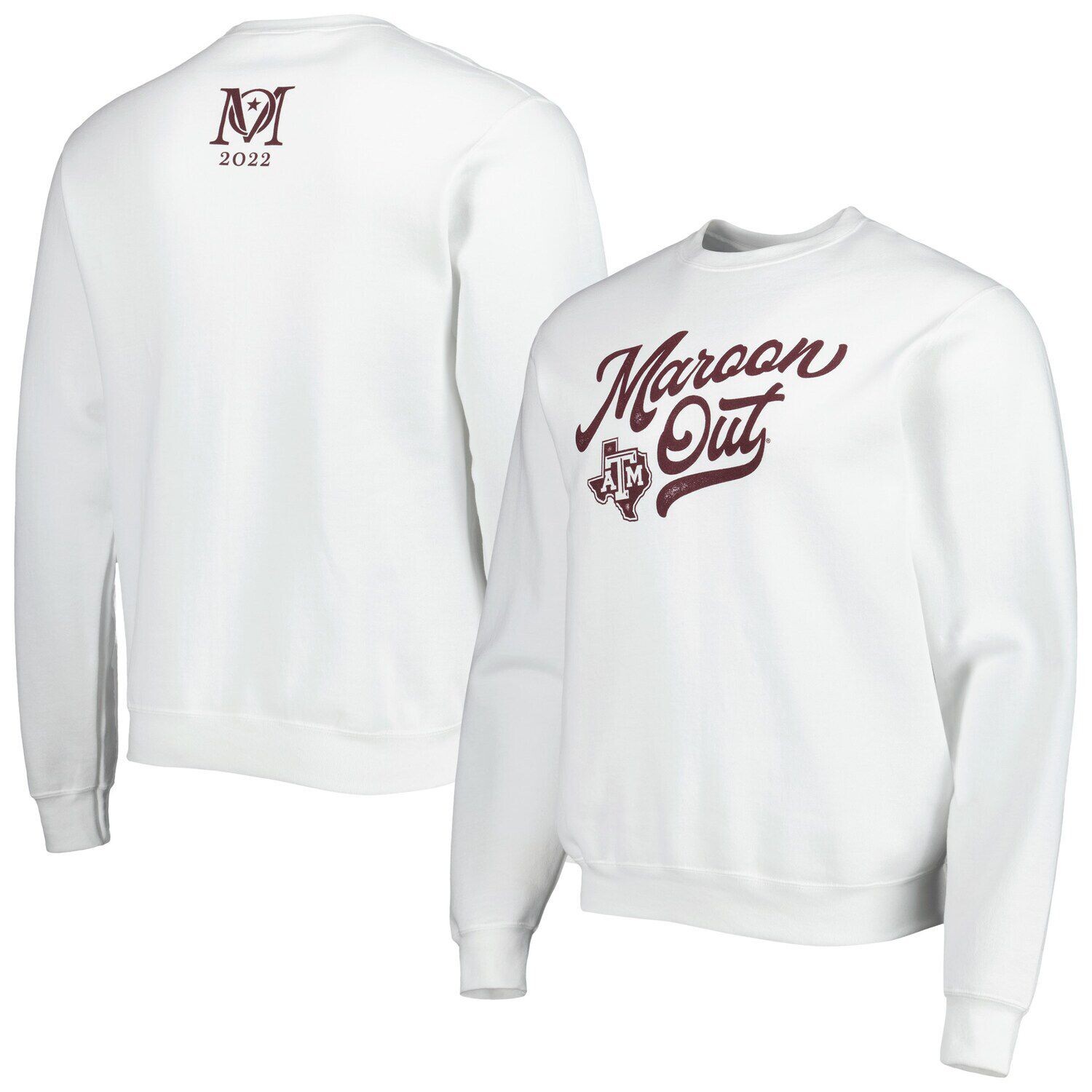 

Мужской белый пуловер Texas A&M Aggies 2022 Maroon Out Stripe the Stands
