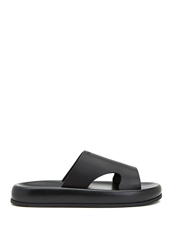 

Черные мужские кожаные тапочки Ferragamo