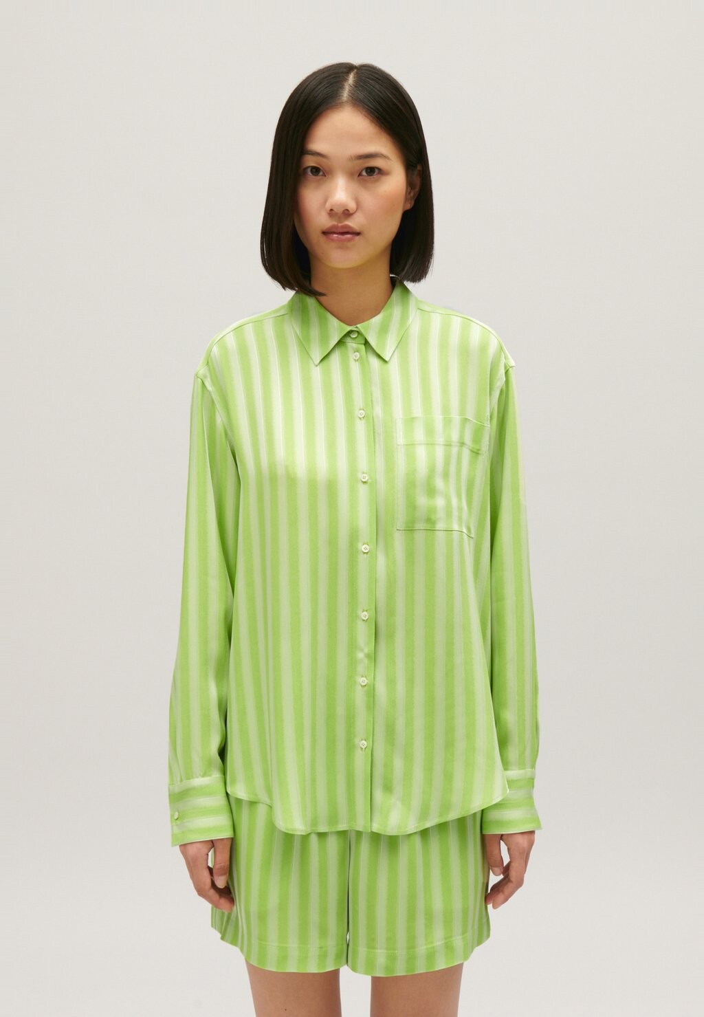 

Рубашка Fluide Rayures Claudie Pierlot, цвет matcha