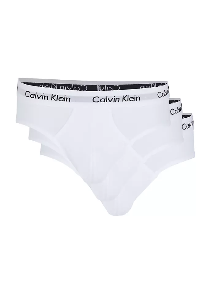 

Три пары хлопковых эластичных трусов Calvin Klein, белый