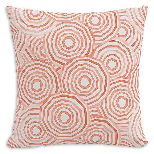 

Подушка для улицы Umbrella Swirl кораллового цвета, 22 x 22 дюйма Cloth & Company, цвет Orange