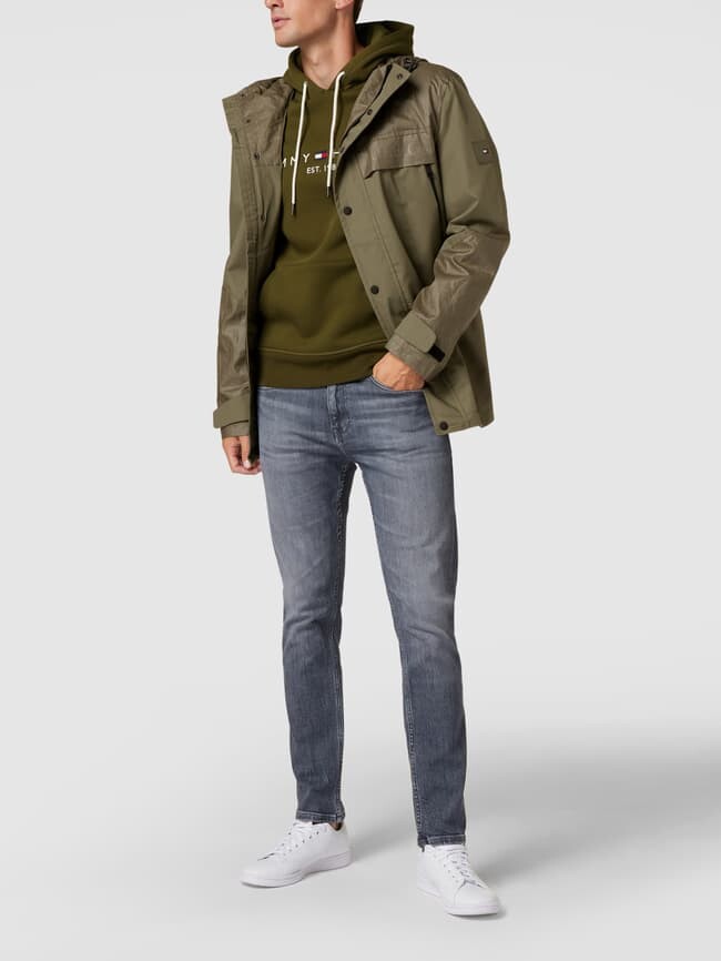 

Куртка из смеси хлопка и льна с капюшоном Tommy Hilfiger, оливково-зеленый