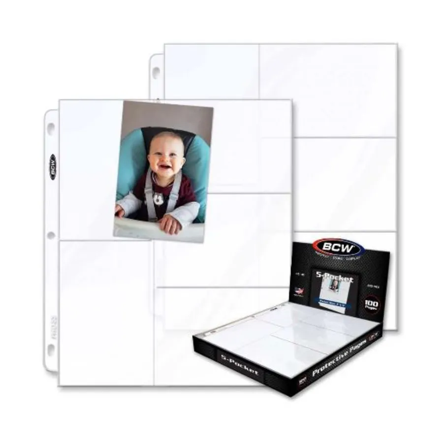 

Профессиональная страница с пятью карманами для фотографий (100), Binders (BCW Supplies)