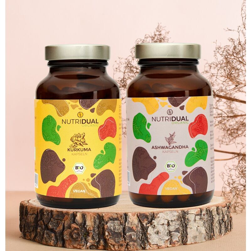 

Недорогая упаковка из капсул органической куркумы и ашваганды NutriDual, 1 шт.