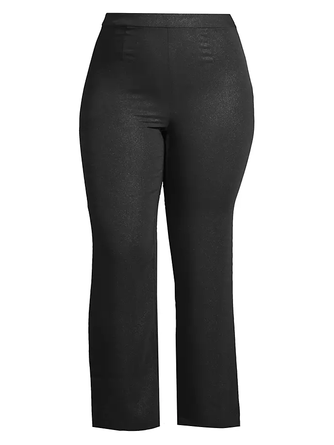 

Блестящие брюки прямого кроя Ming Wang, Plus Size, цвет black silver
