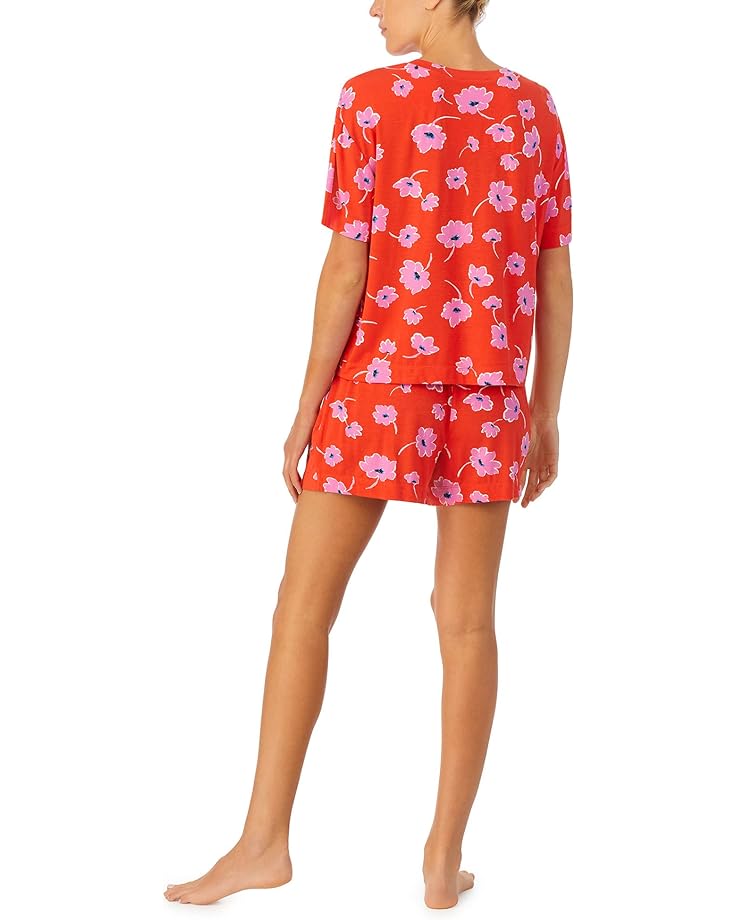 Пижамный комплект Sanctuary Short Sleeve Boxy Tee Boxer PJ Set, цвет Red Floral