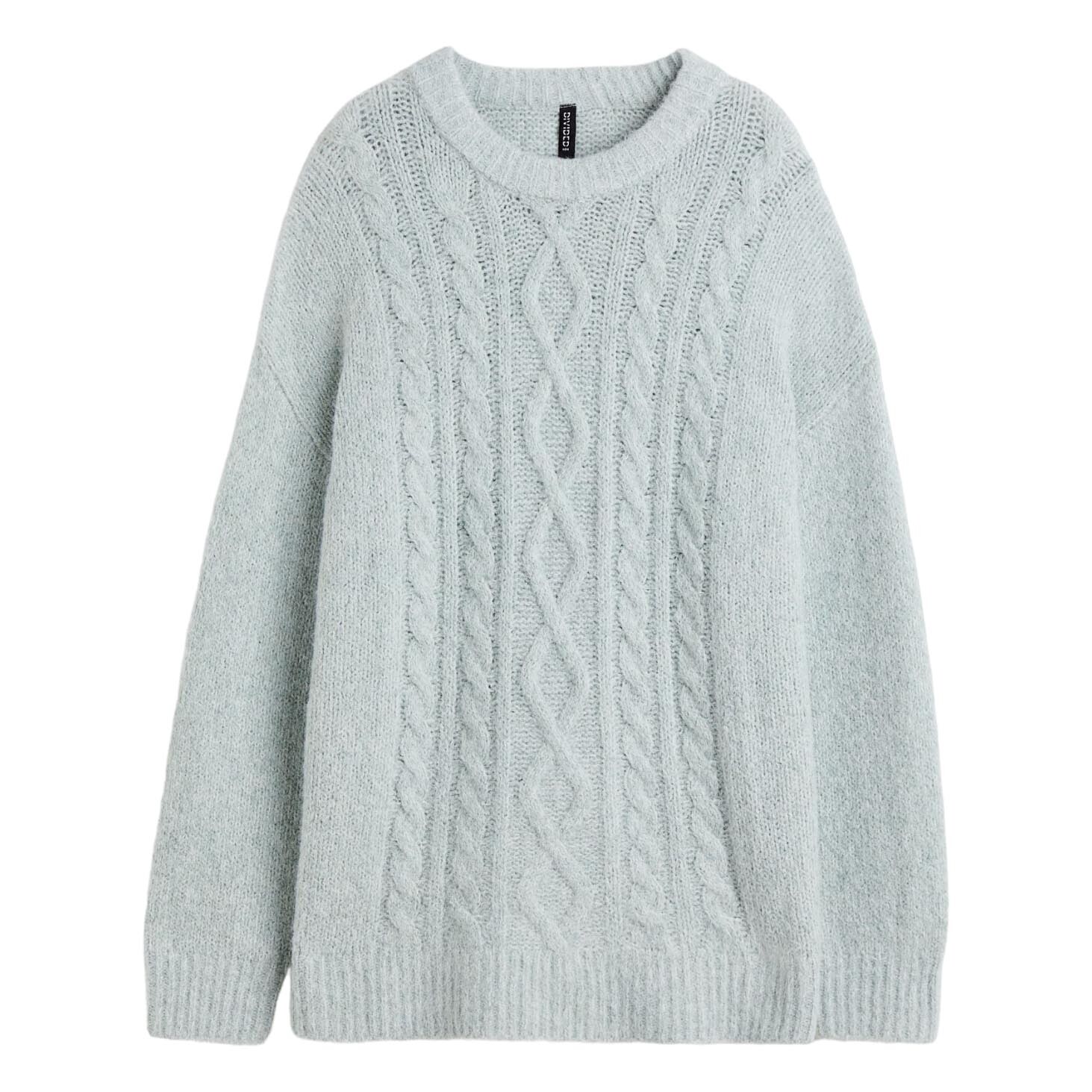 

Джемпер H&M Oversized Cable-knit, светло-зеленый