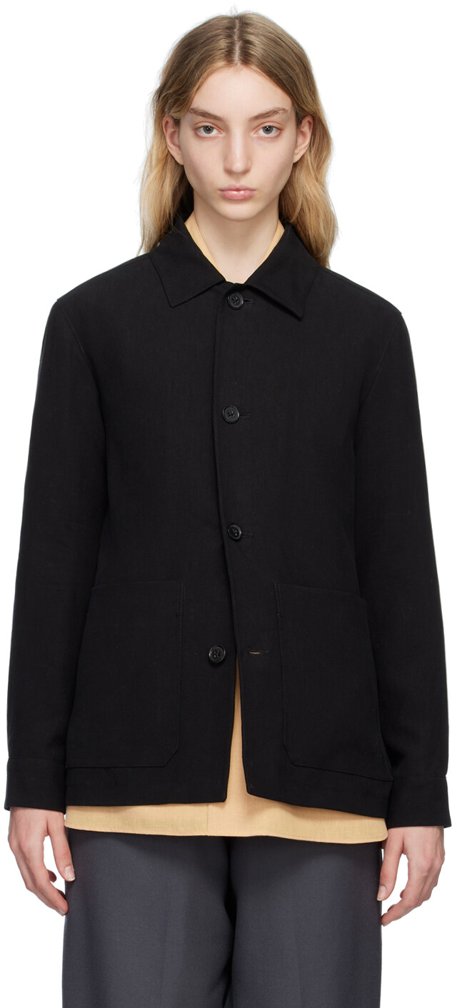 

Черная куртка на пуговицах ZEGNA, Черный