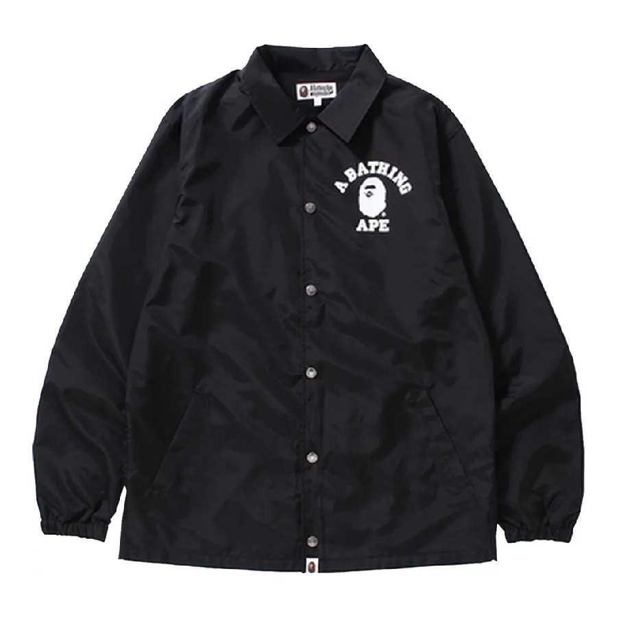 Куртка-рубашка Bape Multi Camo College Coach, черный бежевая куртка с вышивкой bape