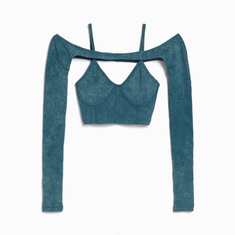 

Топ Bershka Faded Effect, синий