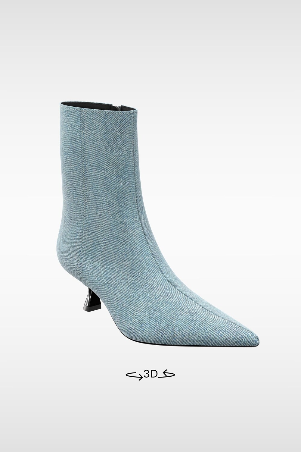 

Ботильоны из денима на каблуке котенка ZARA, синий