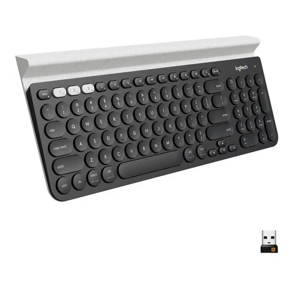 Клавиатура беспроводная Logitech K780, с подставкой, английская раскладка, чёрный philips беспроводная клавиатура spk6307bl 2 4ghz 104 клав русская заводская раскладка чёрный чёрный