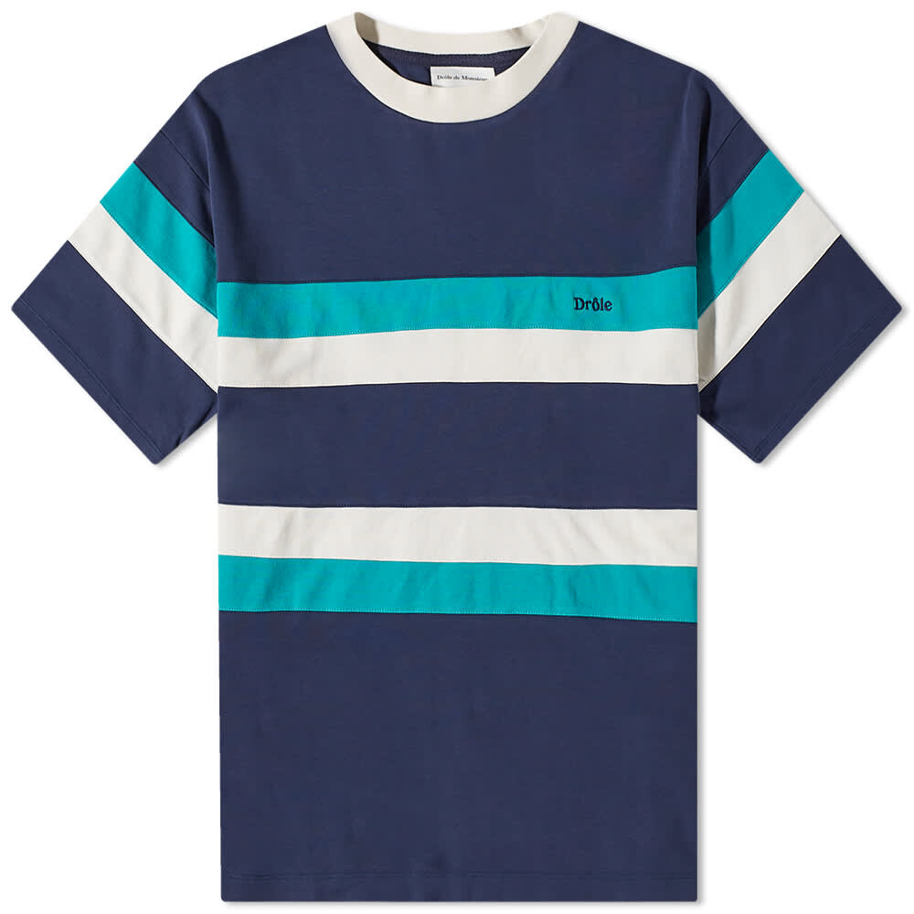 

Футболка Drôle de Monsieur Bold Stripe Tee, Синий