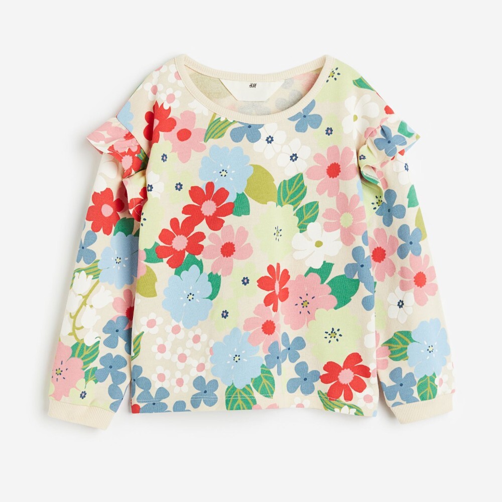 

Свитшот H&M Kids Flounce-trimmed, мультиколор
