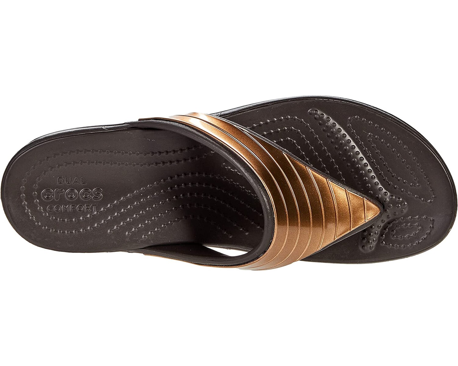 

Сандалии Monterey Metallic Strap Wedge Flip Crocs, эспрессо