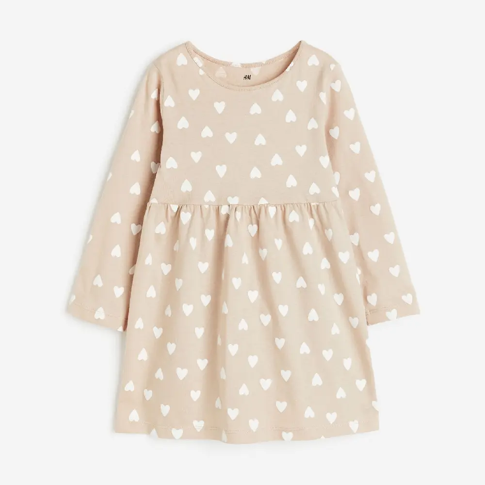 

Платье H&M Kids Cotton Jersey Hearts, бежевый