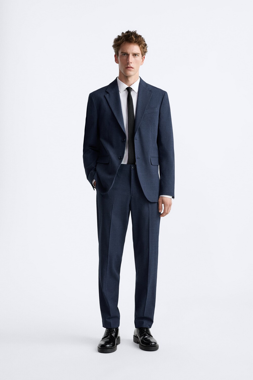 

Костюмный пиджак в клетку Zara, голубоватый