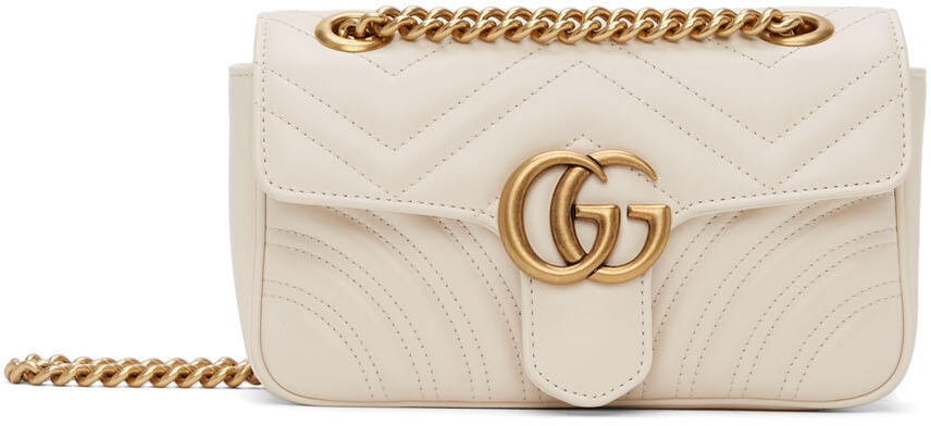 

Белая мини-сумка с цепочкой GG Marmont Gucci, Белый