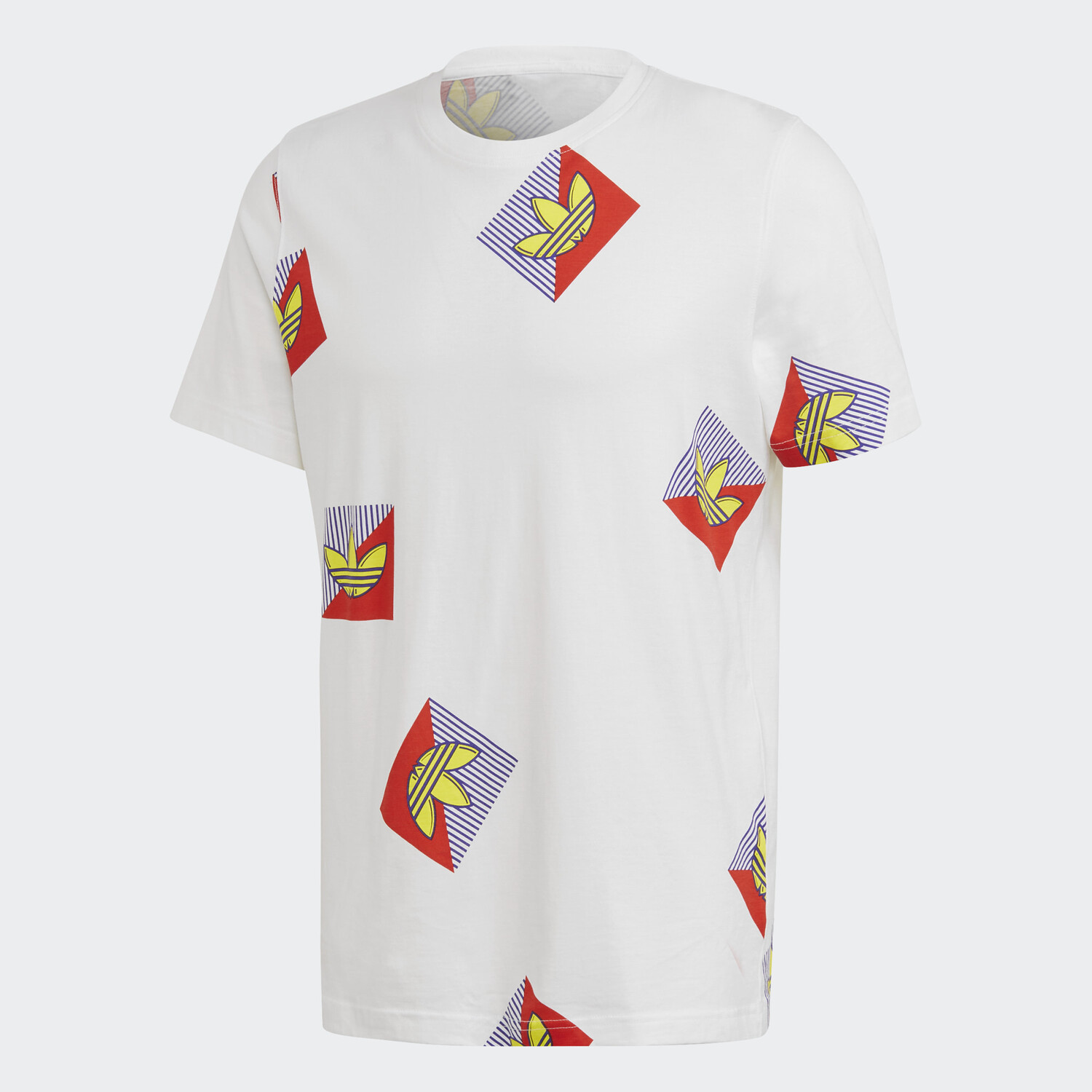 

Футболка Adidas Originals Allover Print Diagonal, белый/мультиколор